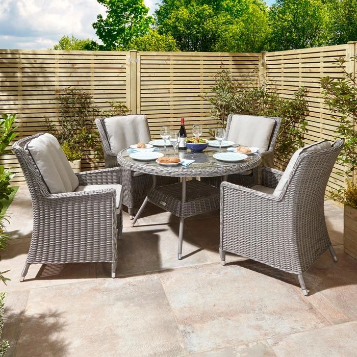 Midland Garden Furniture Hanover 4 Seater Circular Dinning Set